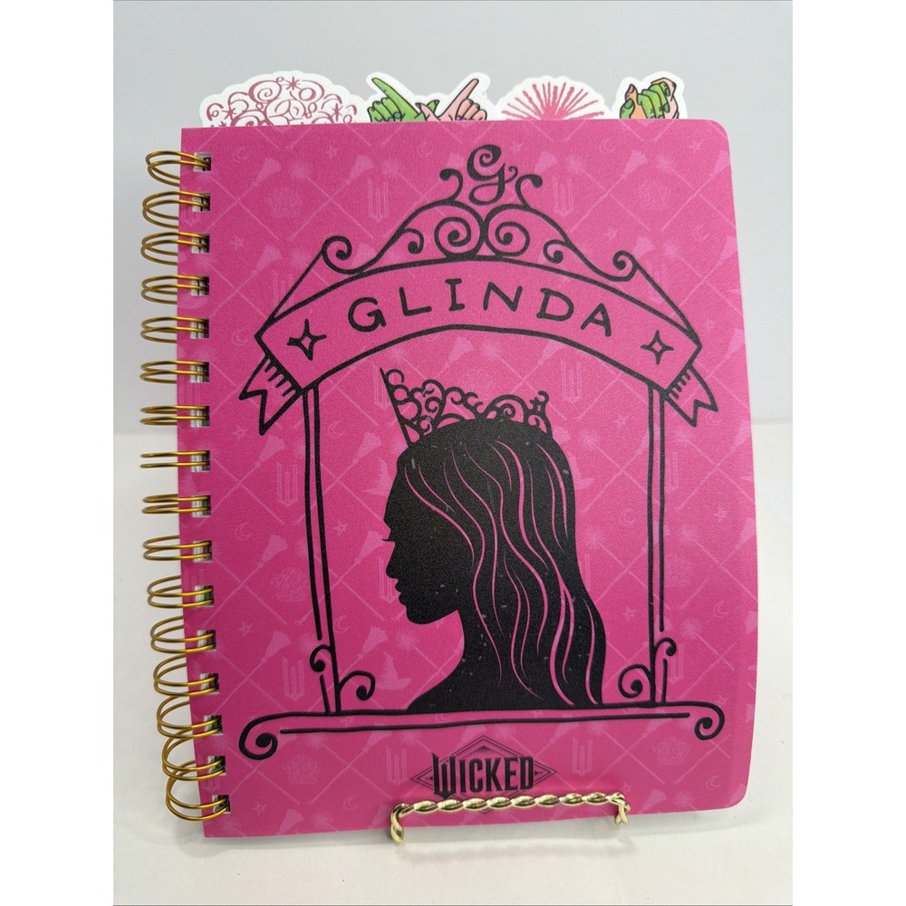 Wicked Glinda Pink Journal Notebook Spiral Bound 96 Pages Bookmarks Sections NEW